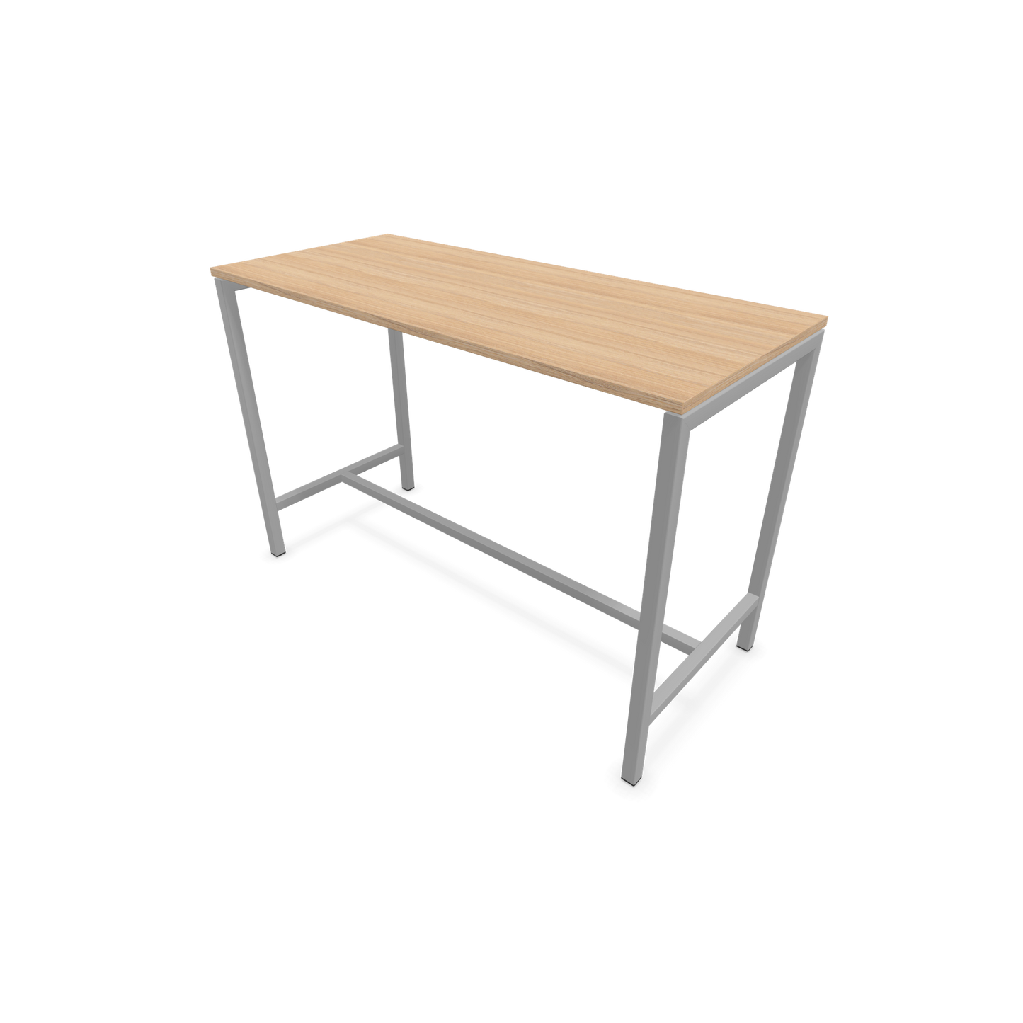 Narbutas Nova Hochtisch 1050mm hoch - 1600x700mm - Gestell Silbergrau - Tischplatte Bernsteineichendekor - 6020345