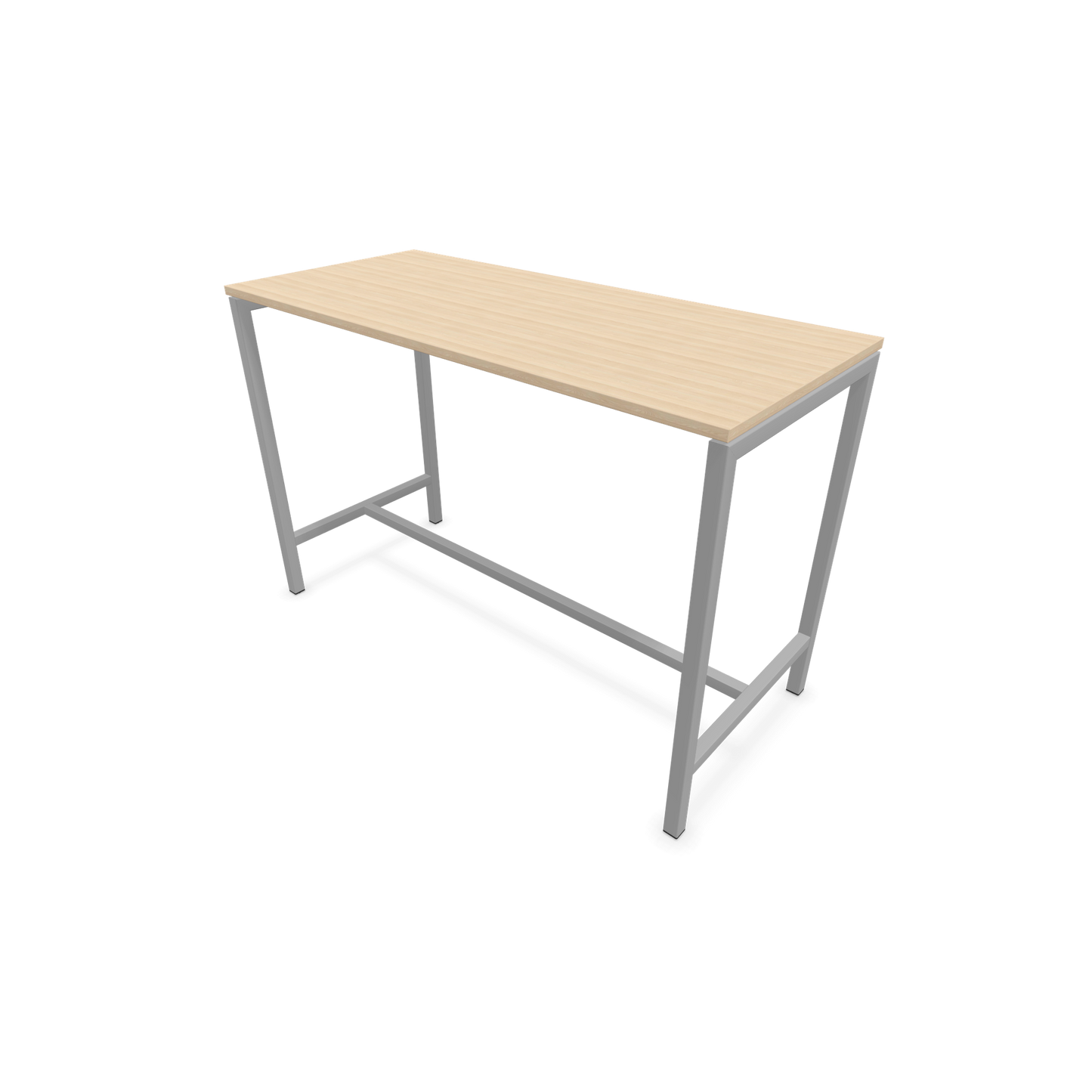 Narbutas Nova Hochtisch 1050mm hoch - 1600x700mm - Gestell Silbergrau - Tischplatte Eschendekor sandbeige - 6020346