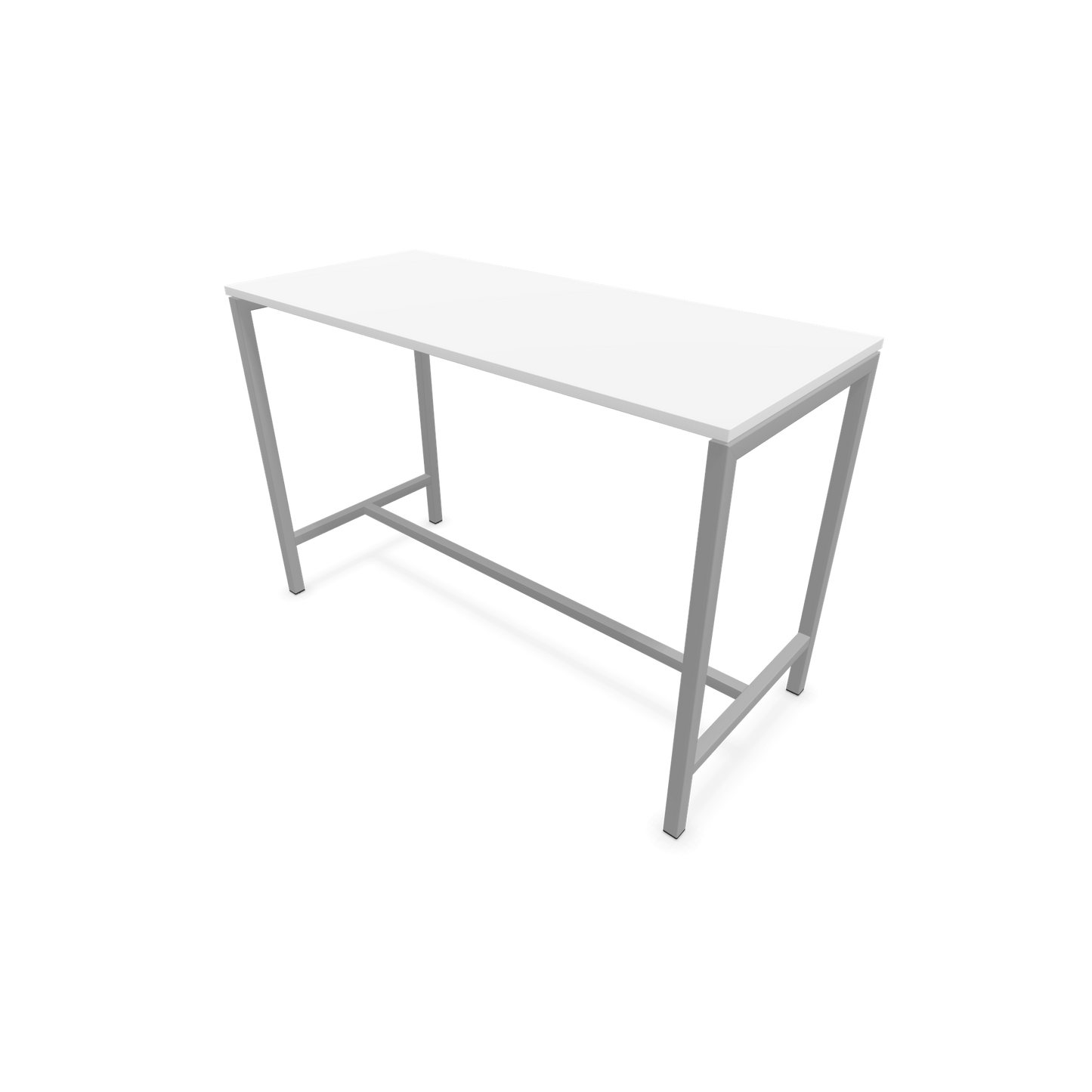 Narbutas Nova Hochtisch 1050mm hoch - 1600x700mm - Gestell Silbergrau - Tischplatte Weiss - 6020349