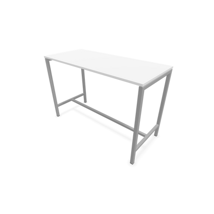 Narbutas Nova Hochtisch 1050mm hoch - 1600x700mm - Gestell Silbergrau - Tischplatte Weiss - 6020349