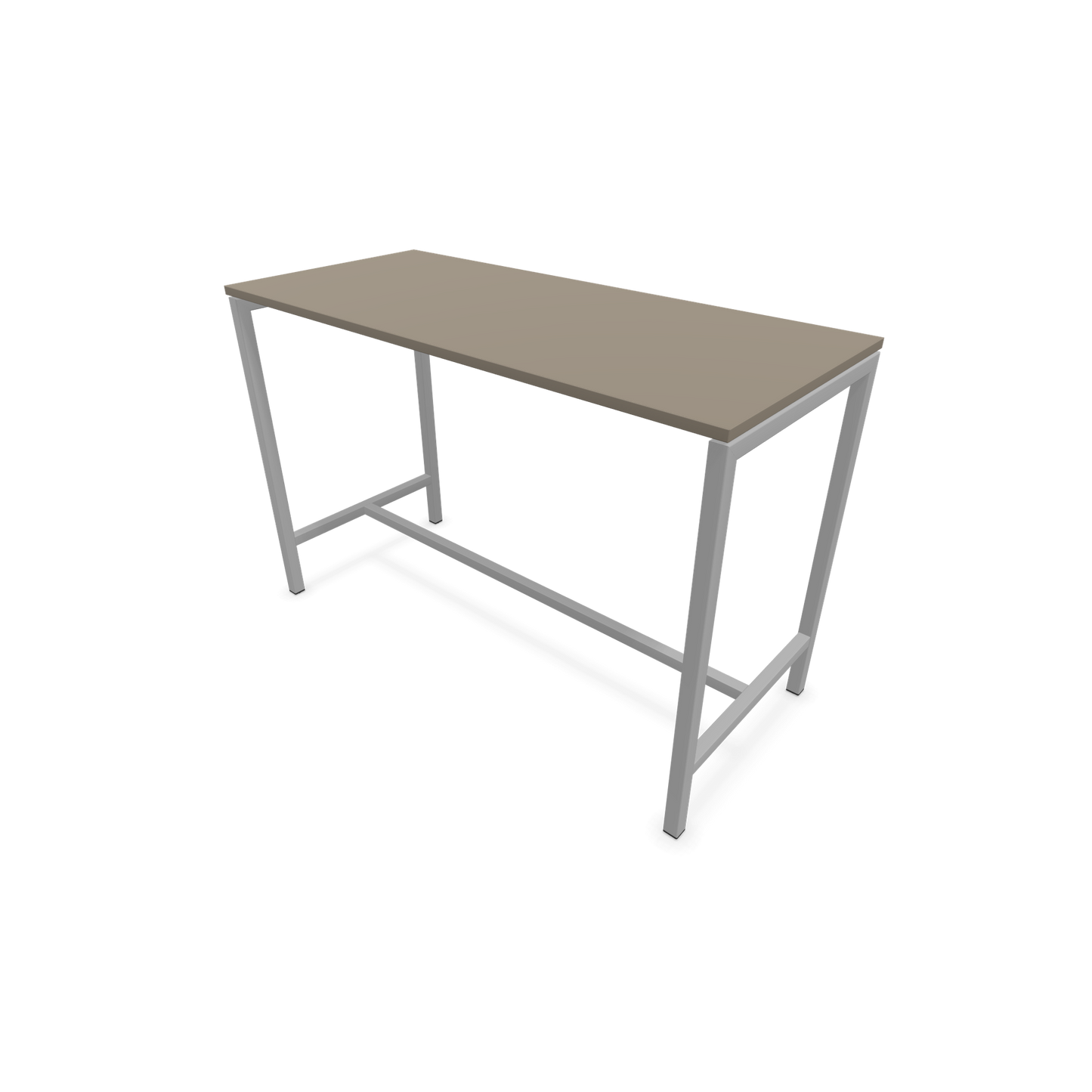 Narbutas Nova Hochtisch 1050mm hoch - 1600x700mm - Gestell Silbergrau - Tischplatte Cubanitgrau - 6020351