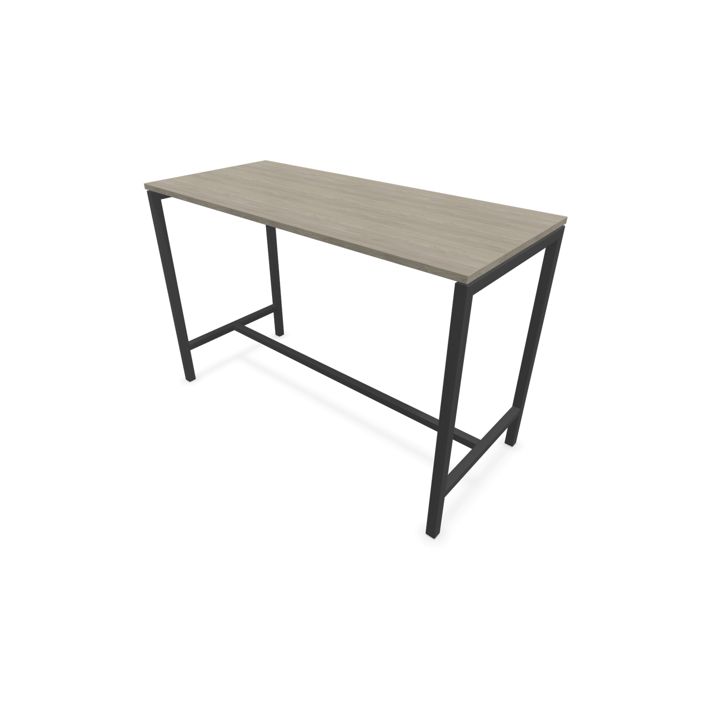 Narbutas Nova Hochtisch 1050mm hoch - 1600x700mm - Gestell Dunkelgrau - Tischplatte Holzdekor grau - 6020357