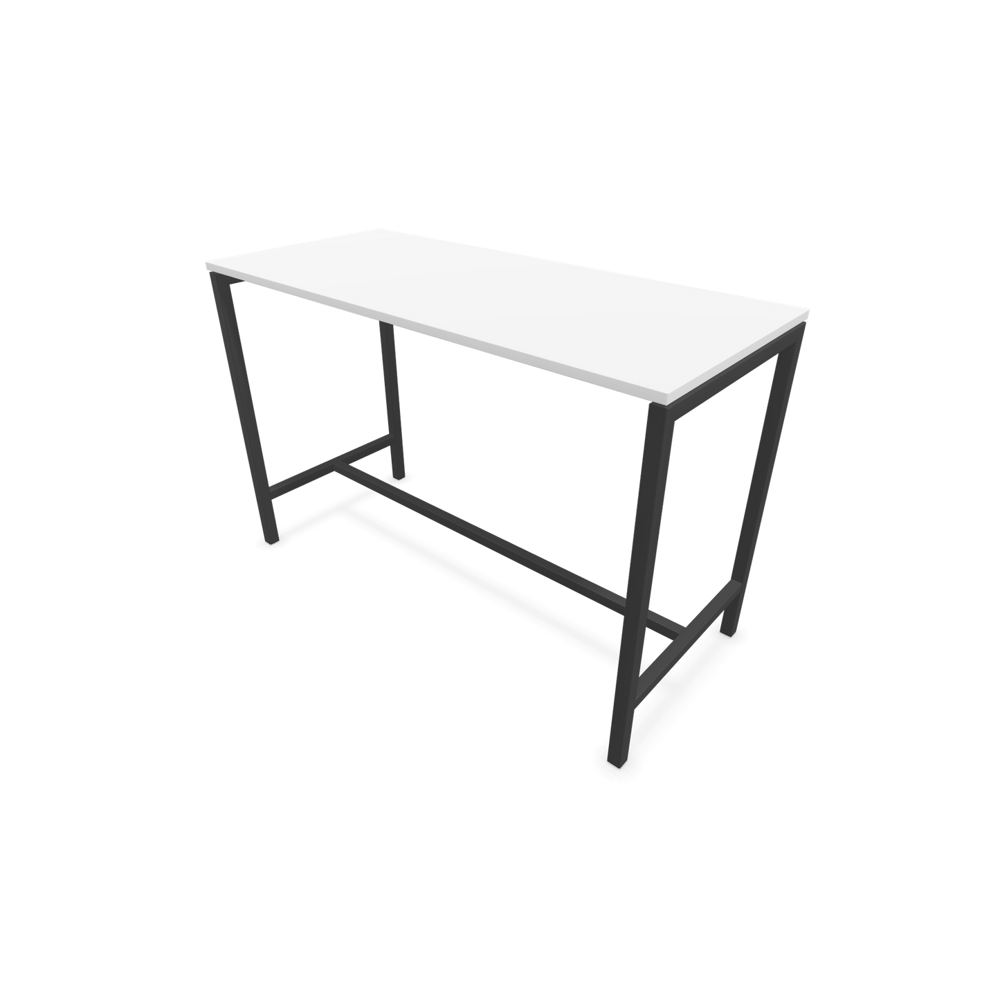 Narbutas Nova Hochtisch 1050mm hoch - 1600x700mm - Gestell Dunkelgrau - Tischplatte Weiss - 6020358
