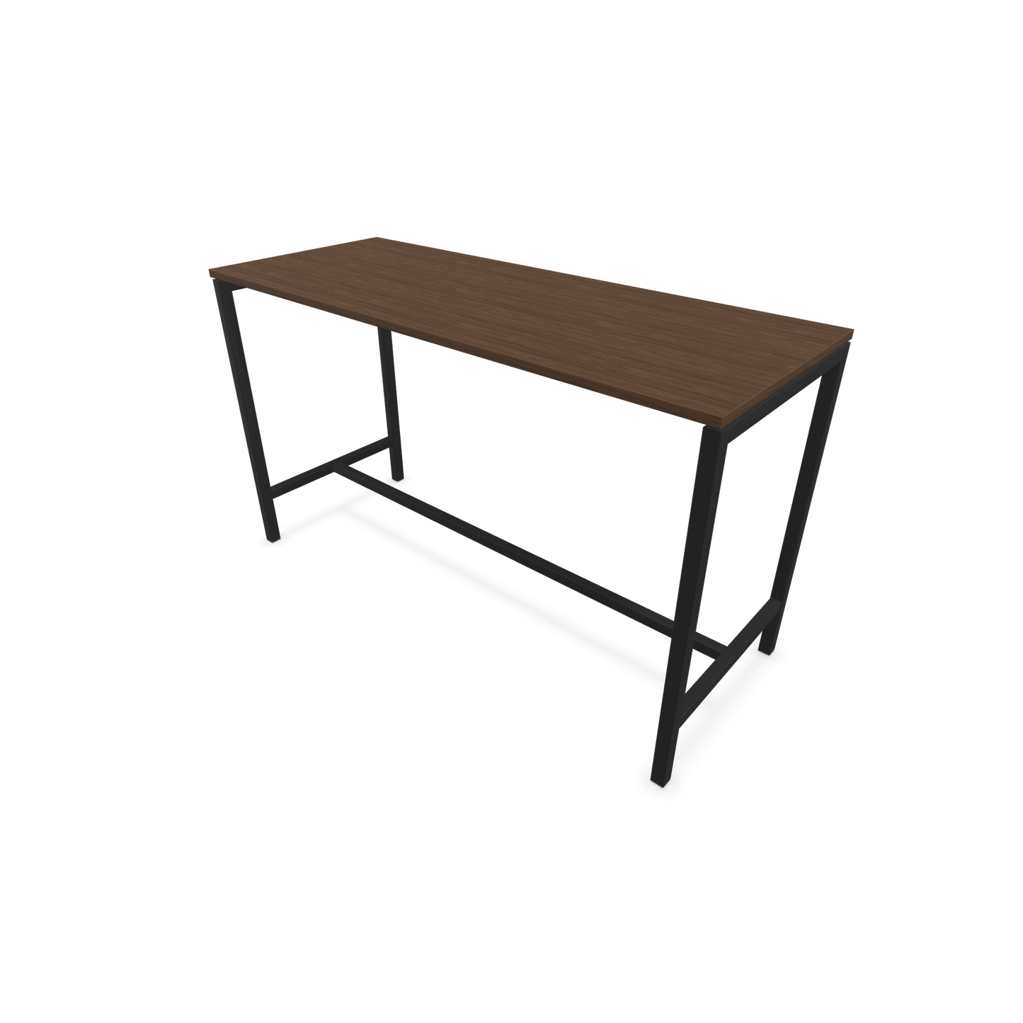 Narbutas Nova Hochtisch 1050mm hoch - 1800x700mm - Gestell Schwarz - Tischplatte Nussbaumdekor dunkel - 6020365