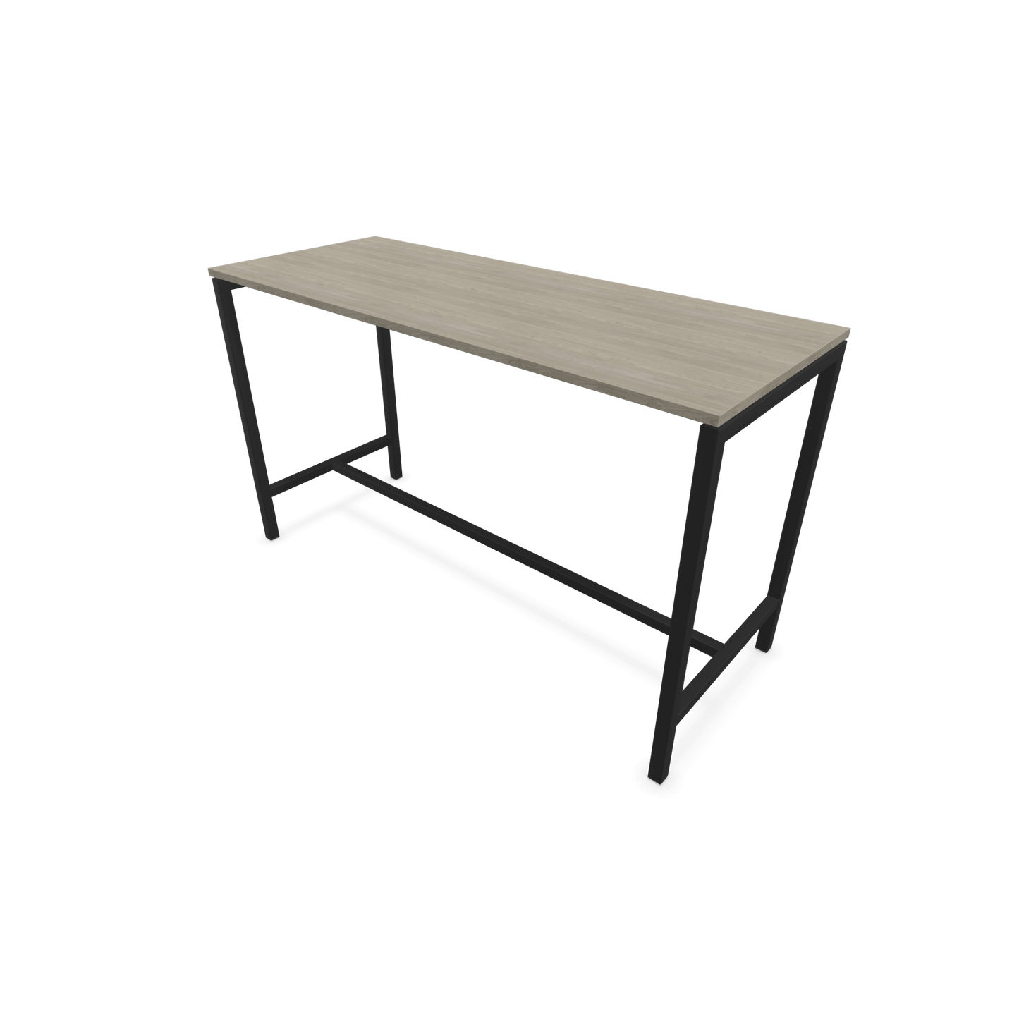 Narbutas Nova Hochtisch 1050mm hoch - 1800x700mm - Gestell Schwarz - Tischplatte Holzdekor grau - 6020366