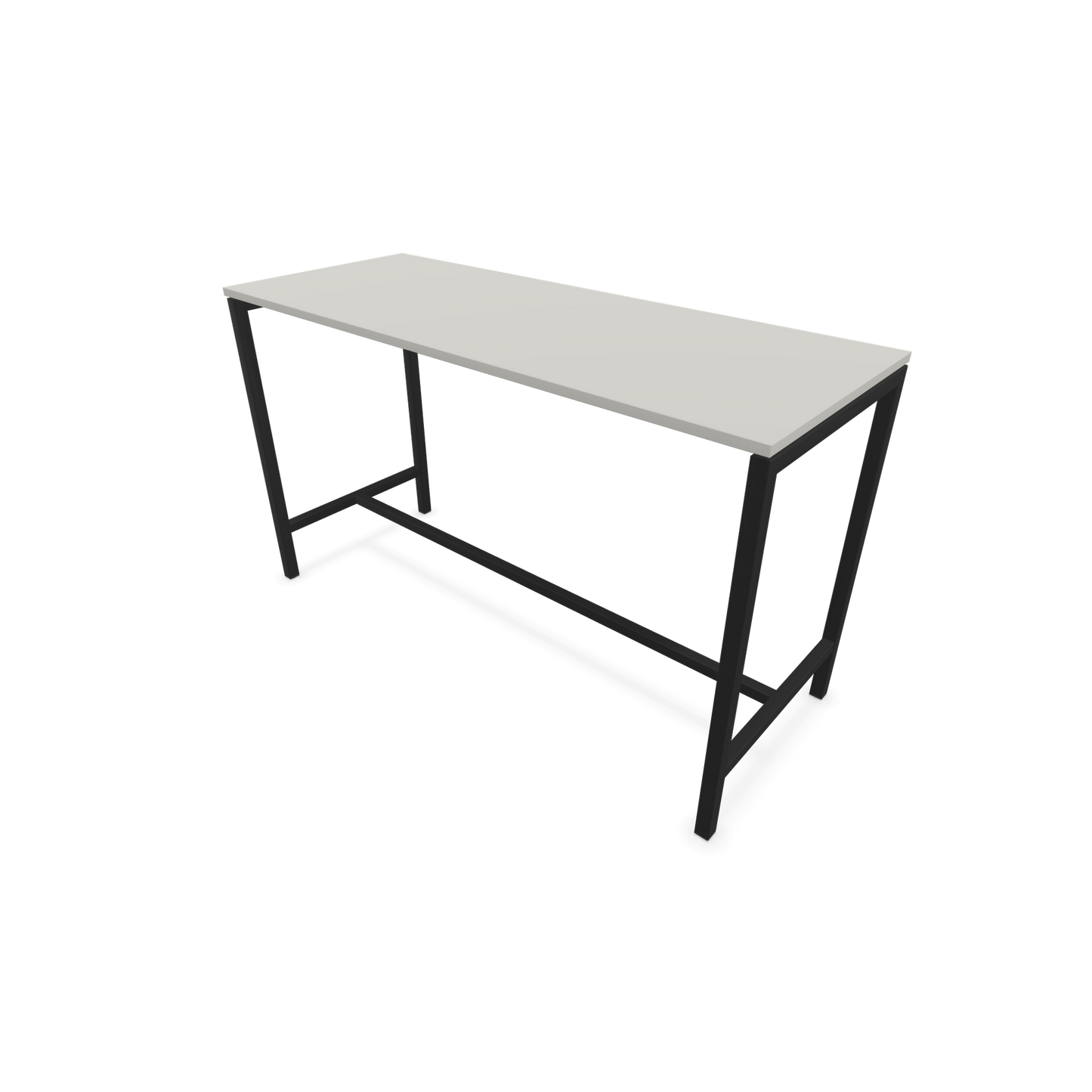 Narbutas Nova Hochtisch 1050mm hoch - 1800x700mm - Gestell Schwarz - Tischplatte Perlgrau - 6020370