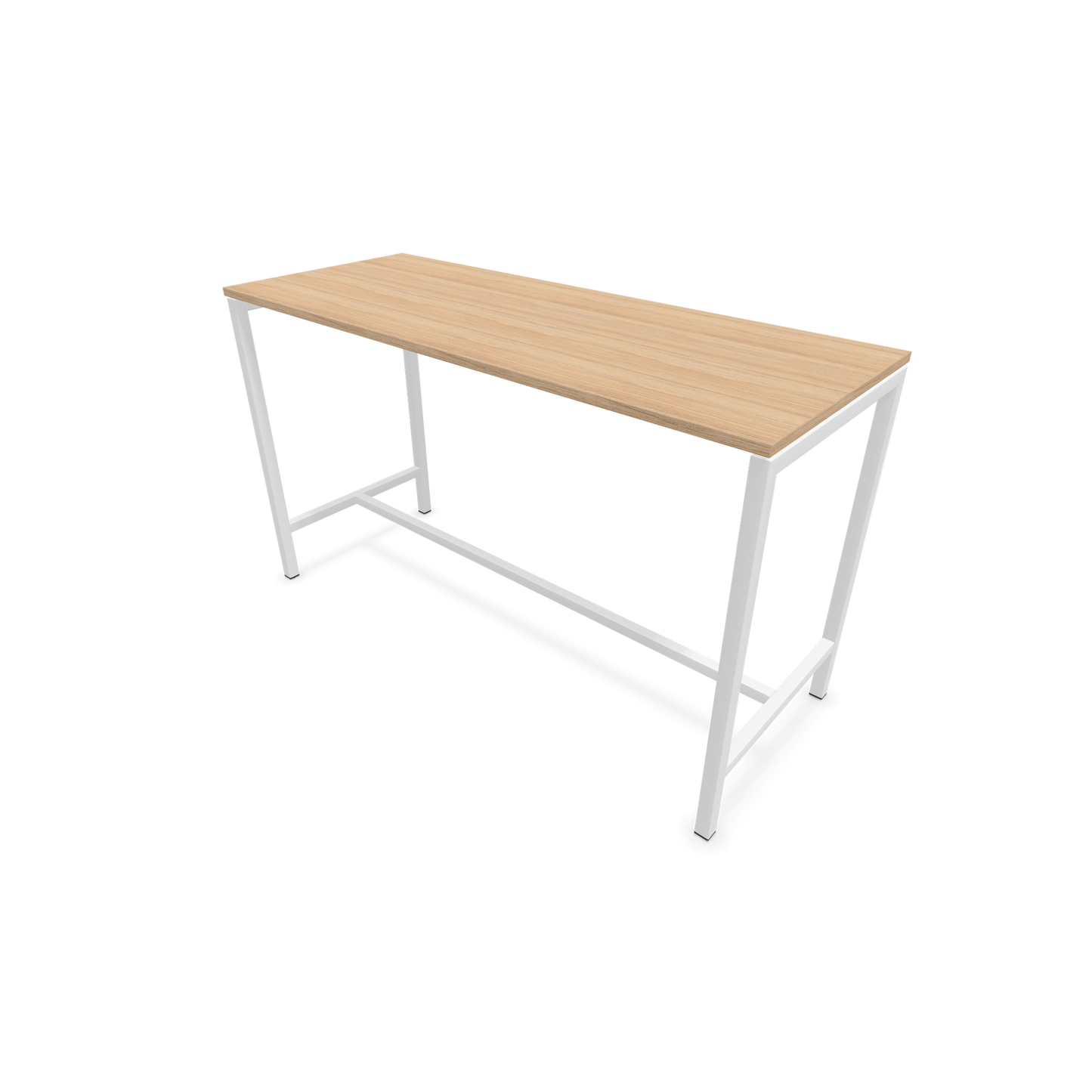 Narbutas Nova Hochtisch 1050mm hoch - 1800x700mm - Gestell Weiss - Tischplatte Bernsteineichendekor - 6020372