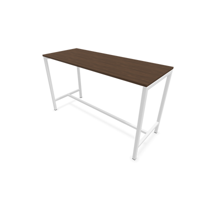Narbutas Nova Hochtisch 1050mm hoch - 1800x700mm - Gestell Weiss - Tischplatte Nussbaumdekor dunkel - 6020374