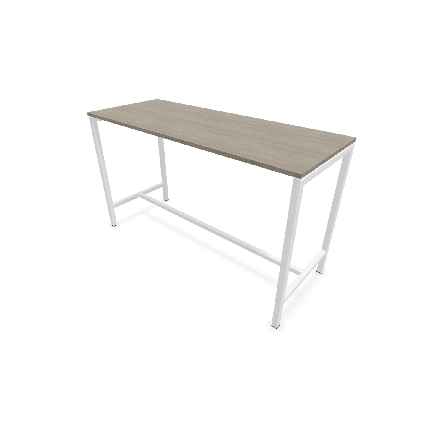 Narbutas Nova Hochtisch 1050mm hoch - 1800x700mm - Gestell Weiss - Tischplatte Holzdekor grau - 6020375