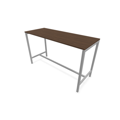 Narbutas Nova Hochtisch 1050mm hoch - 1800x700mm - Gestell Silbergrau - Tischplatte Nussbaumdekor dunkel - 6020383