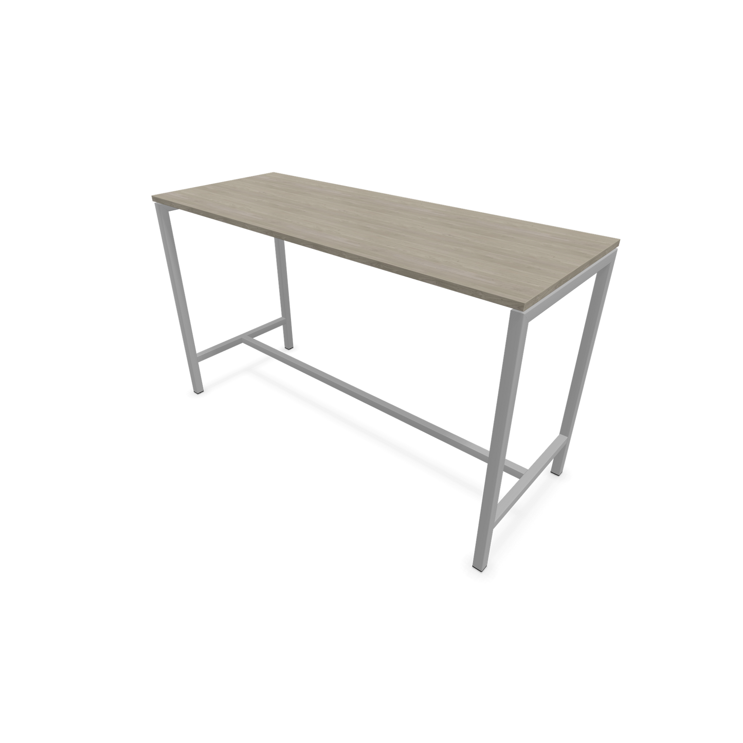 Narbutas Nova Hochtisch 1050mm hoch - 1800x700mm - Gestell Silbergrau - Tischplatte Holzdekor grau - 6020384