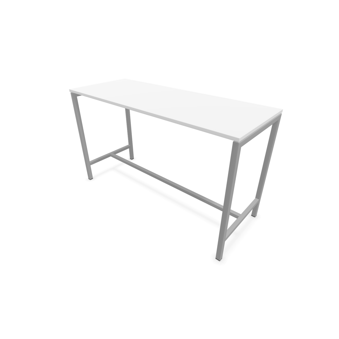 Narbutas Nova Hochtisch 1050mm hoch - 1800x700mm - Gestell Silbergrau - Tischplatte Weiss - 6020385