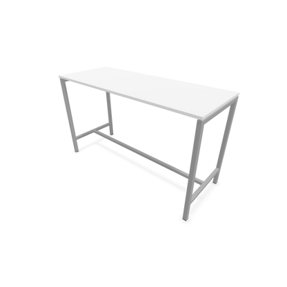 Narbutas Nova Hochtisch 1050mm hoch - 1800x700mm - Gestell Silbergrau - Tischplatte Weiss - 6020385