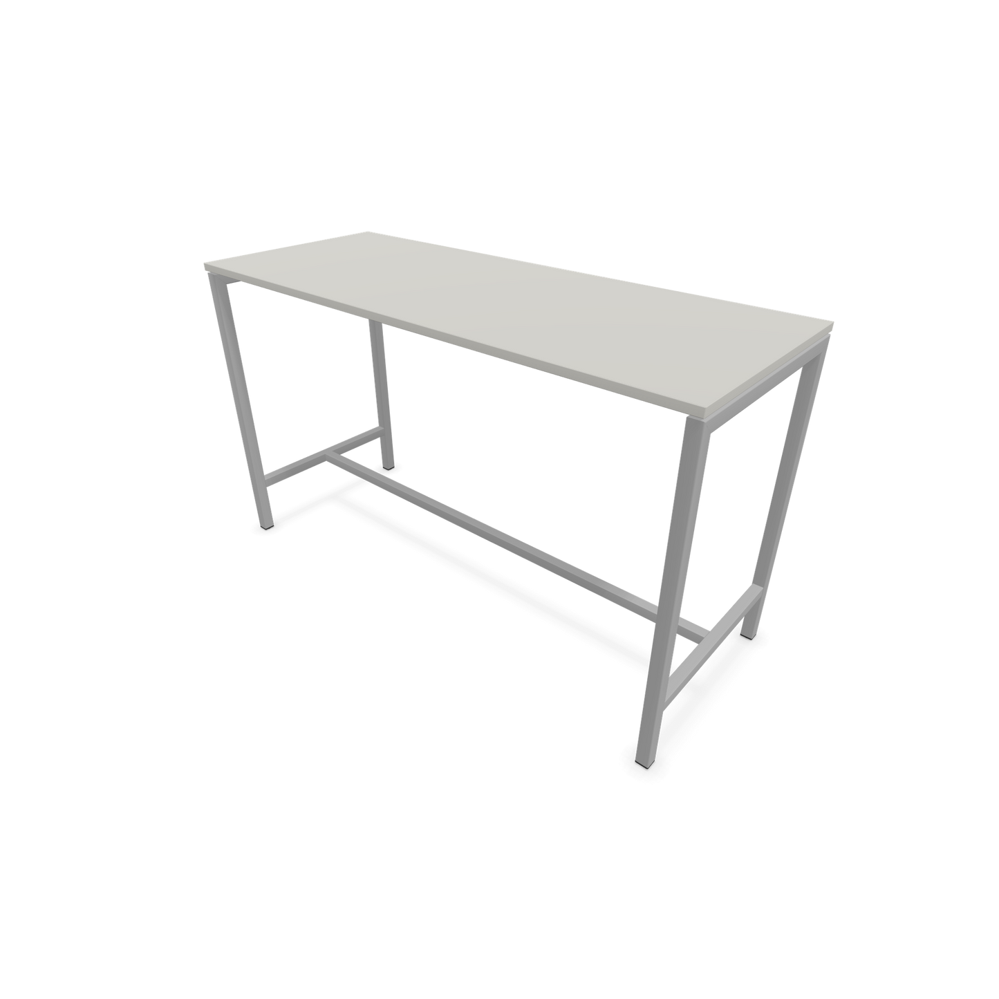 Narbutas Nova Hochtisch 1050mm hoch - 1800x700mm - Gestell Silbergrau - Tischplatte Perlgrau - 6020388