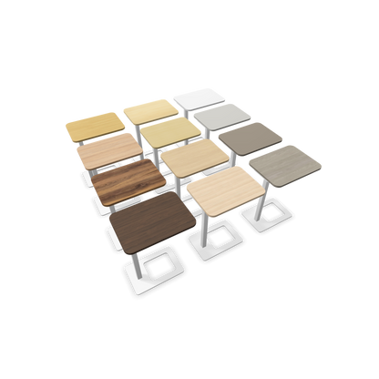 Narbutas MOBI Loungetisch Gestell Weiss - 12 Tischplatten von oben - 6020419