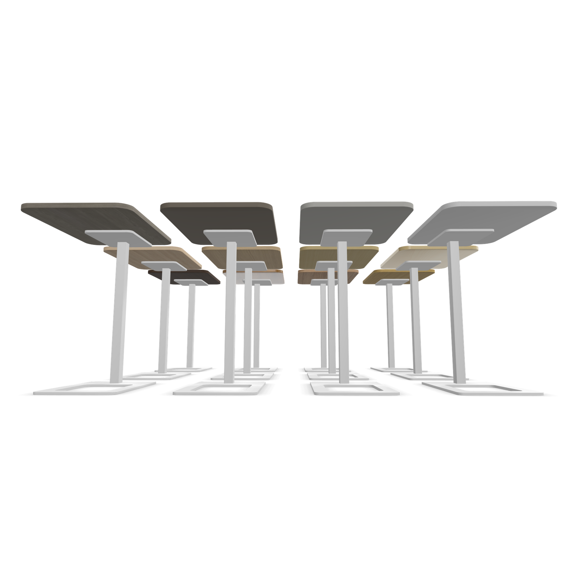 Narbutas MOBI Loungetisch Gestell Weiss - 12 Tischplatten von unten - 6020419