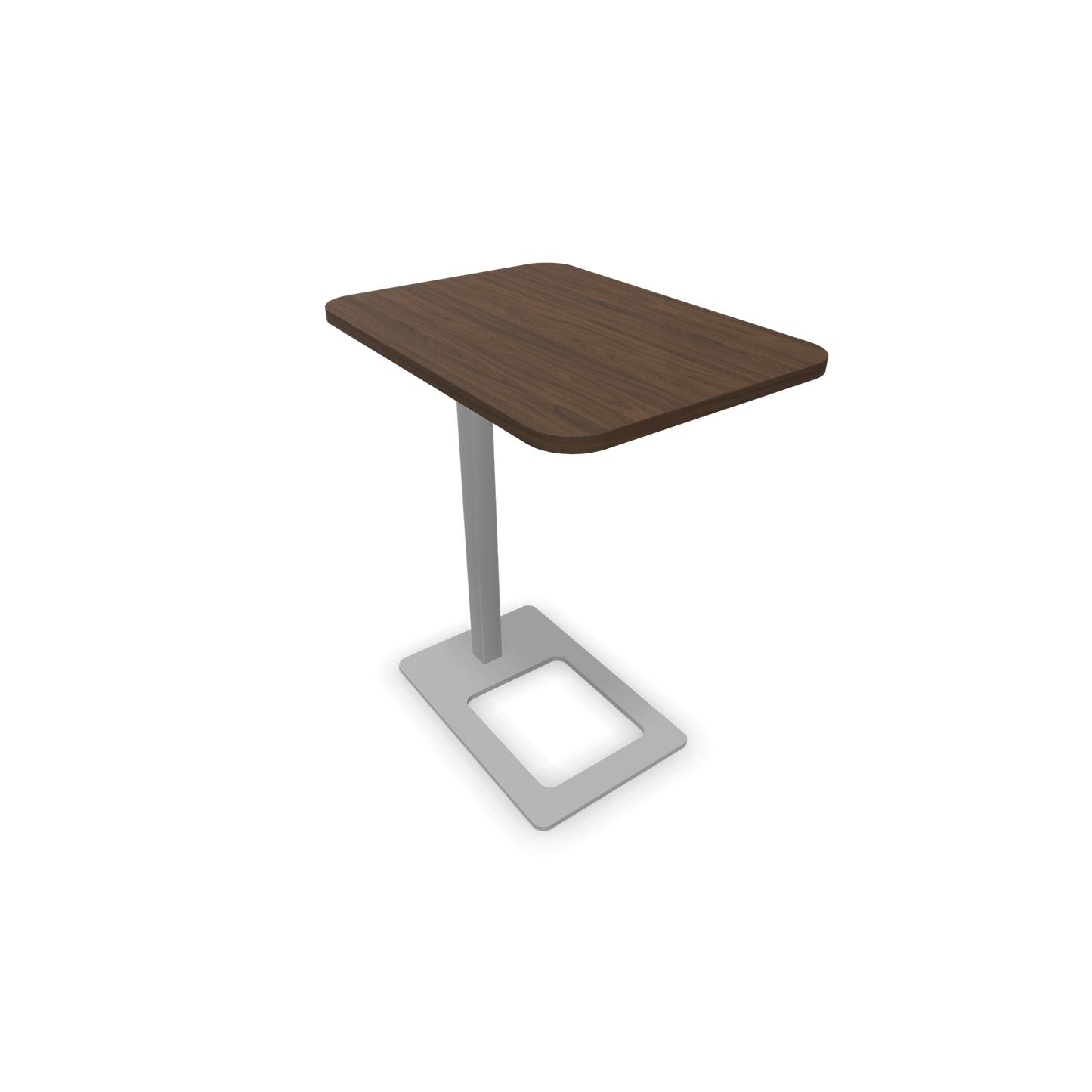 Narbutas MOBI Loungetisch Gestell Silbergrau - Tischplatte Nussbaumdekor dunkel - 6020426