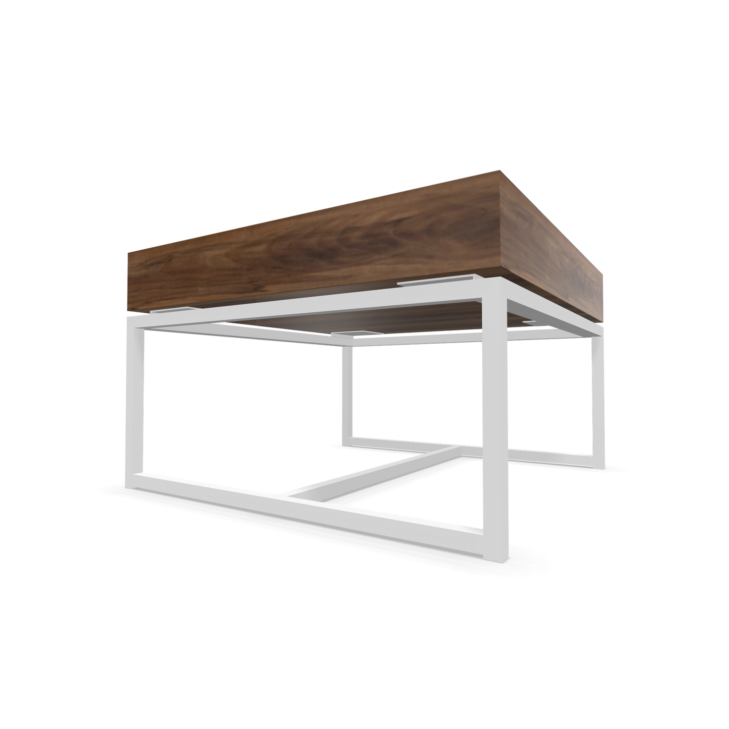 Narbutas Novus Loungetisch mit Platte Walnuss Furnier und Gestell Weiss Ansciht von unten - 6020440