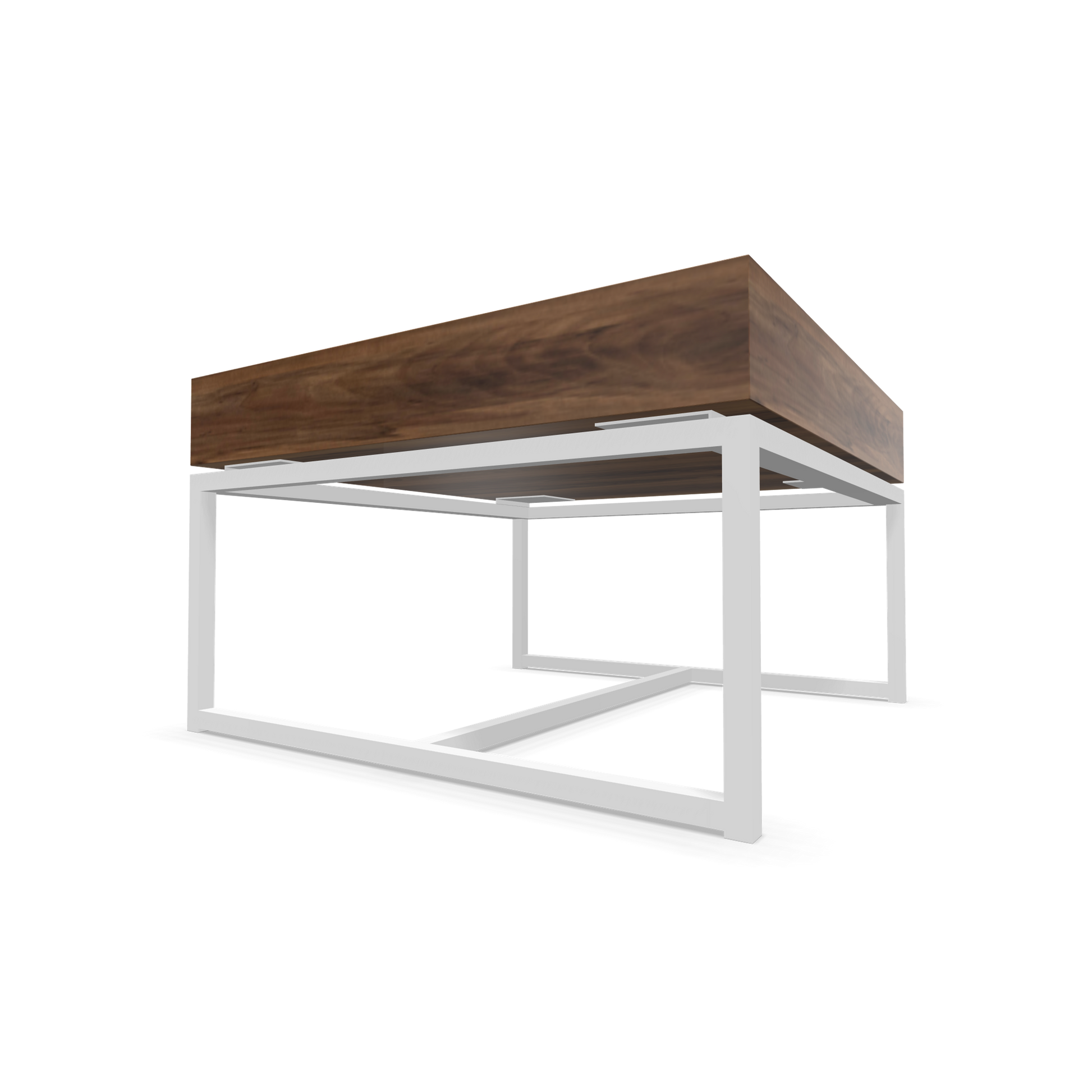 Narbutas Novus Loungetisch mit Platte Walnuss Furnier und Gestell Weiss Ansciht von unten - 6020440