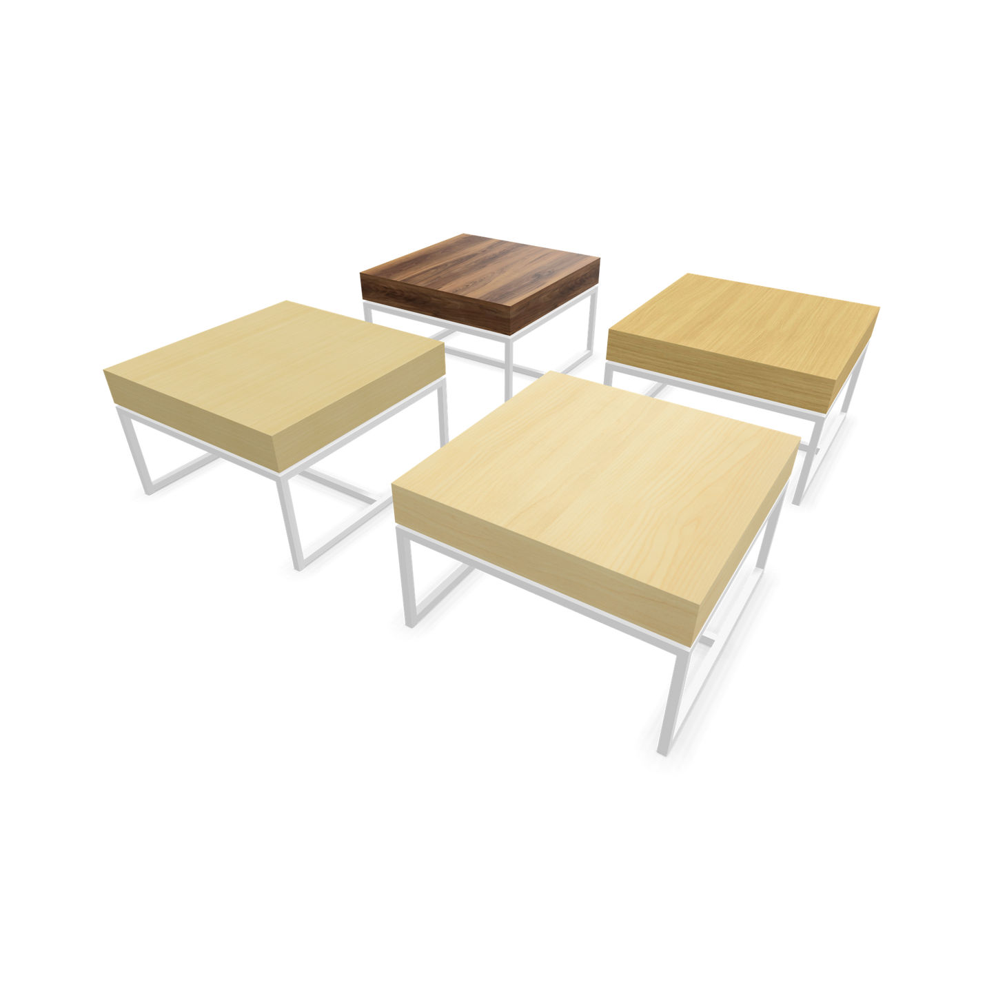 Narbutas Novus Loungetisch mit Platte Walnuss Furnier und Gestell Weiss Auswahl Varianten - 6020440