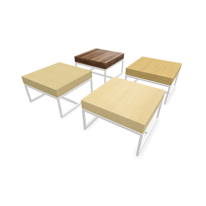 Narbutas Novus Loungetisch mit Platte Walnuss Furnier und Gestell Weiss Auswahl Varianten - 6020440