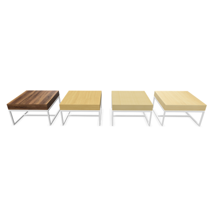 Narbutas Novus Loungetisch mit Platte Walnuss Furnier und Gestell Weiss Auswahl Varianten von vorne - 6020440