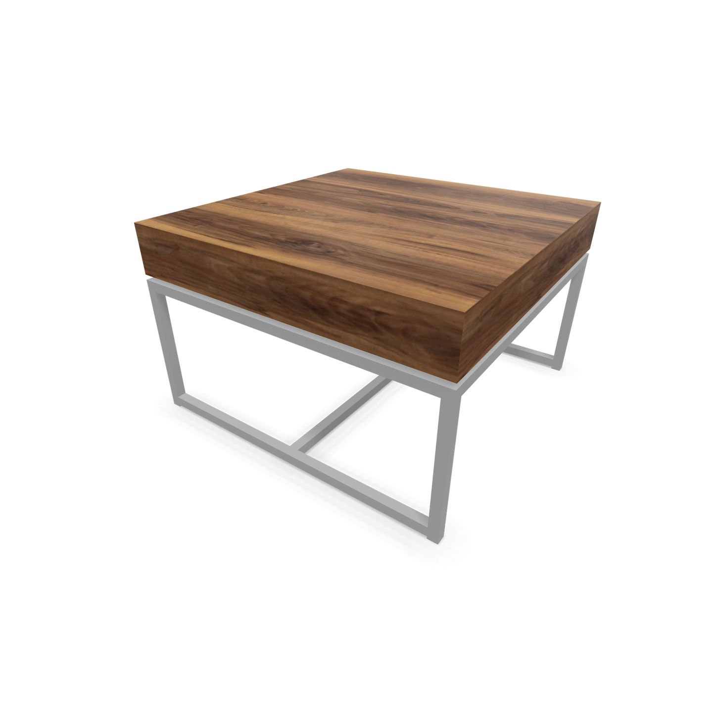 Narbutas Novus Loungetisch mit Platte Walnuss Furnier und Gestell Silbergrau - 6020444