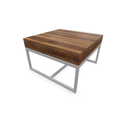 Narbutas Novus Loungetisch mit Platte Walnuss Furnier und Gestell Silbergrau - 6020444