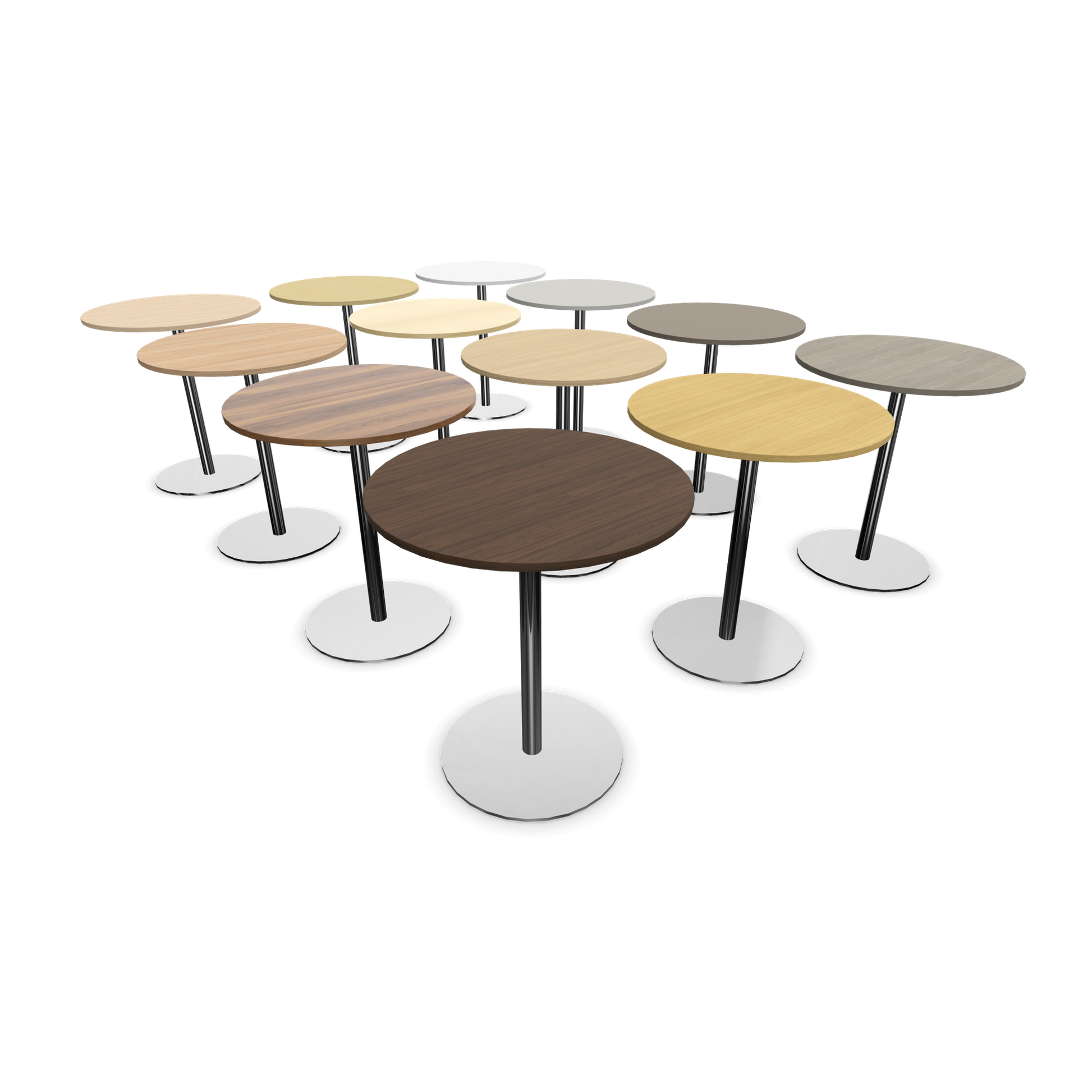 Narbutas Sito Kaffetisch rund 700mm mit verschiendenen Tischplatten seitliche Ansicht schräg - 6020459
