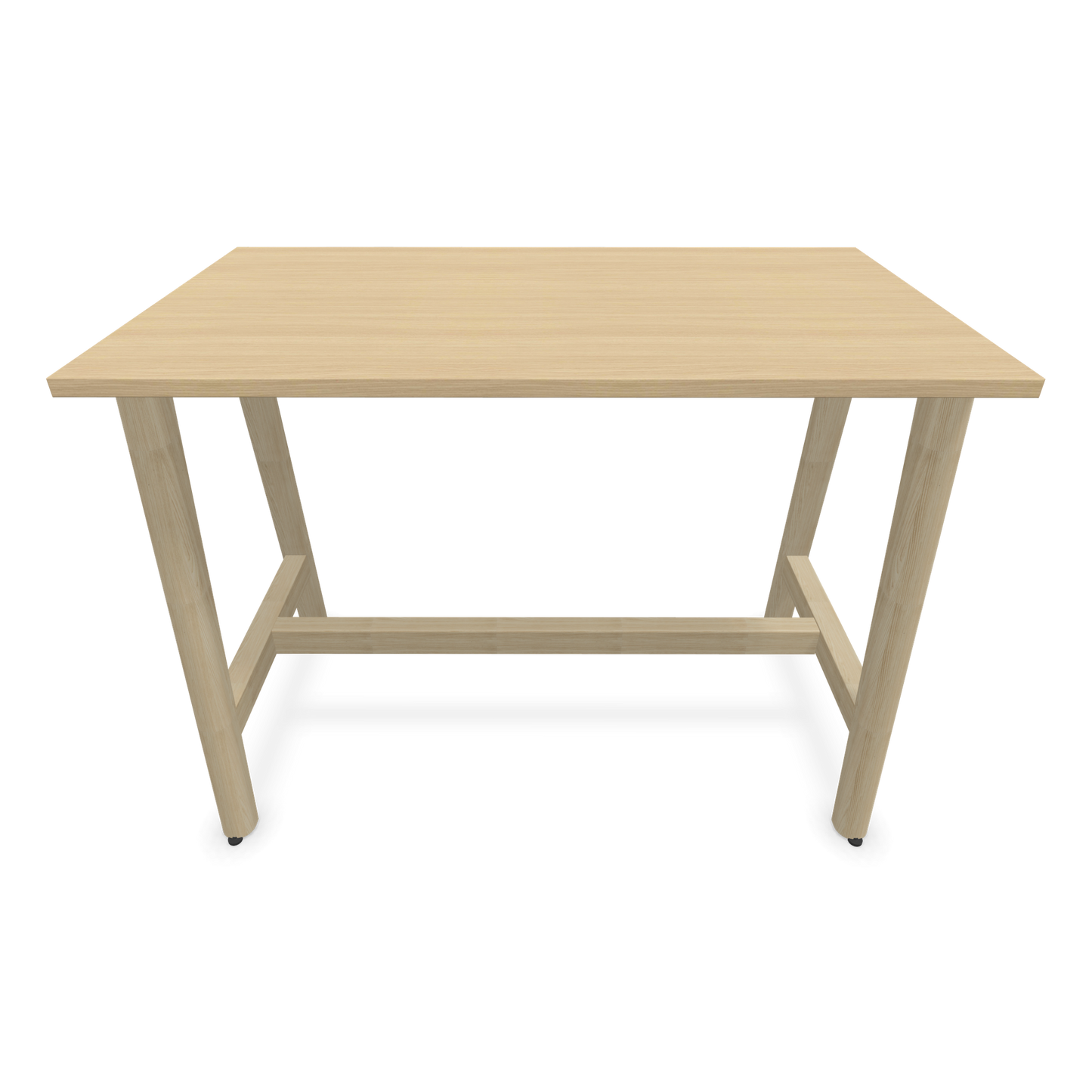 Narbutas Nova Wood Hochtisch 900mm hoch - 1200x700mm - Gestell Esche Natur - Tischplatte Eichendekor Frontansicht - 6020462