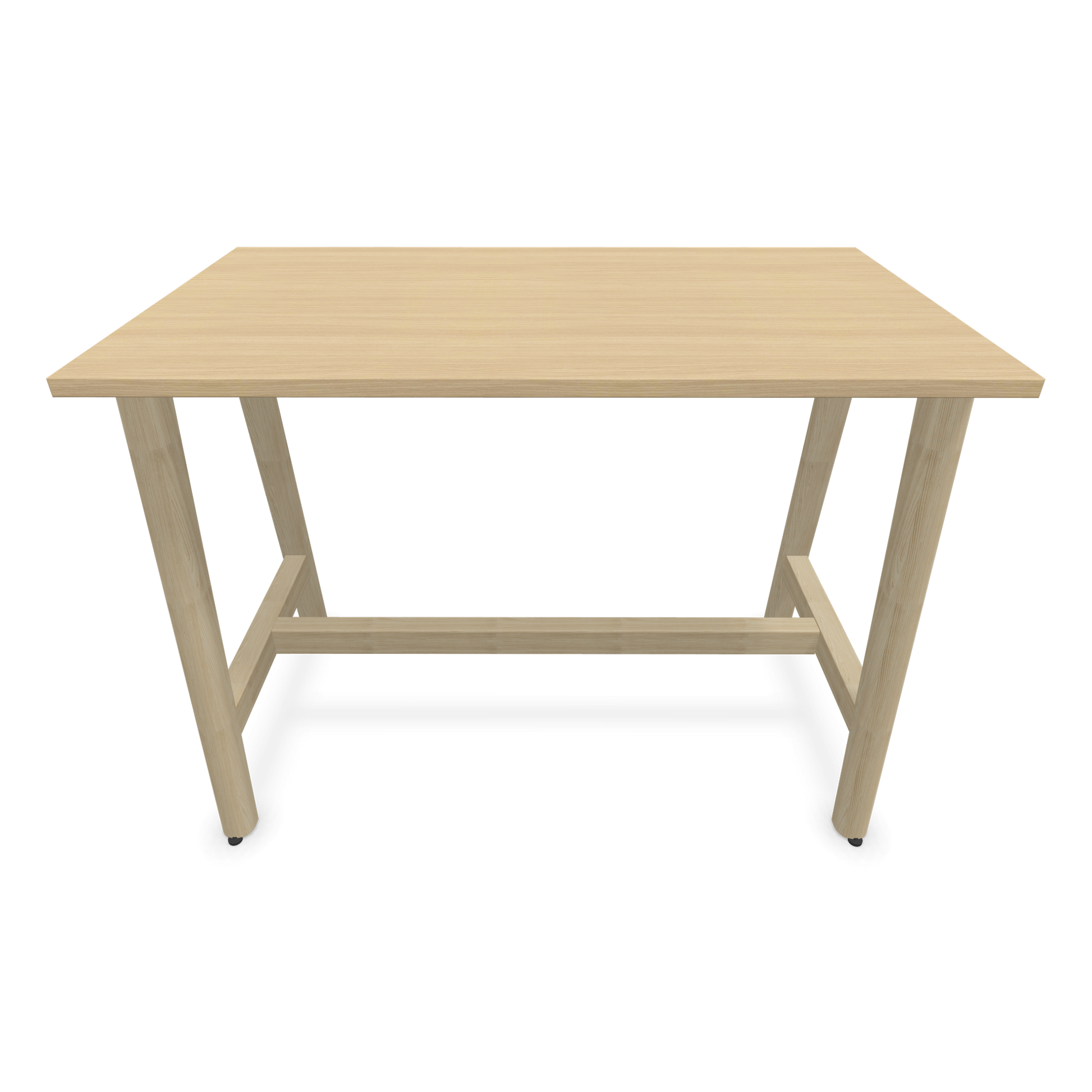 Narbutas Nova Wood Hochtisch 900mm hoch - 1200x700mm - Gestell Esche Natur - Tischplatte Eichendekor Frontansicht - 6020462