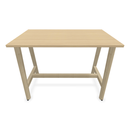 Narbutas Nova Wood Hochtisch 900mm hoch - 1200x700mm - Gestell Esche Natur - Tischplatte Eichendekor Frontansicht - 6020462