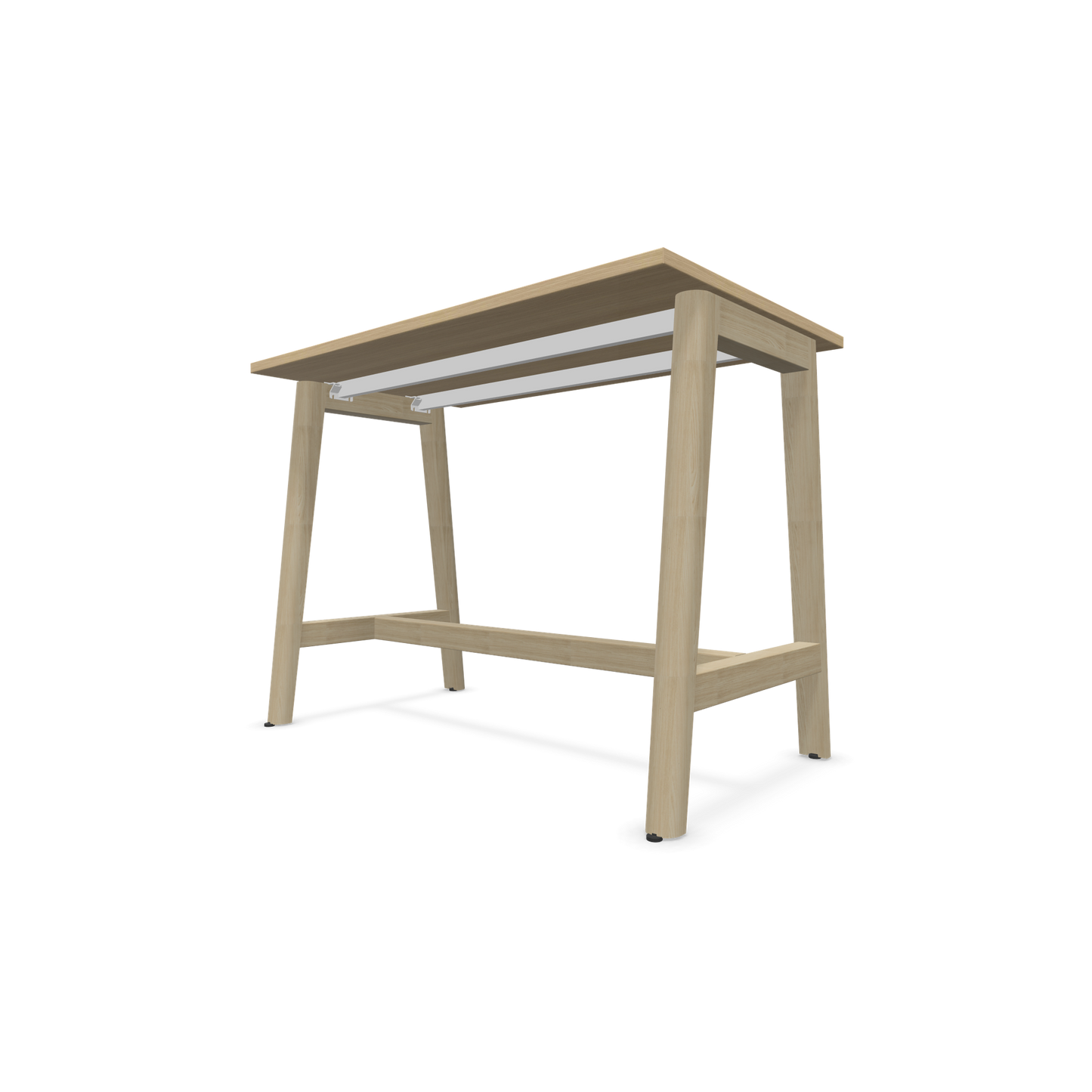 Narbutas Nova Wood Hochtisch 900mm hoch - 1200x700mm - Gestell Esche Natur - Tischplatte Eichendekor Ansicht von unten - 6020462