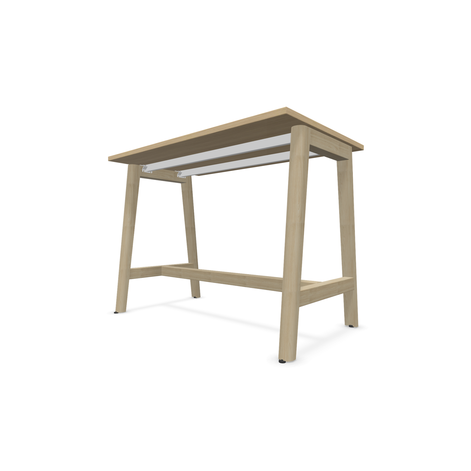 Narbutas Nova Wood Hochtisch 900mm hoch - 1200x700mm - Gestell Esche Natur - Tischplatte Eichendekor Ansicht von unten - 6020462