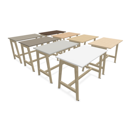Narbutas Nova Wood Hochtisch 900mm hoch - 1200x700mm - Gestell Esche Natur - 9 Tischplatten