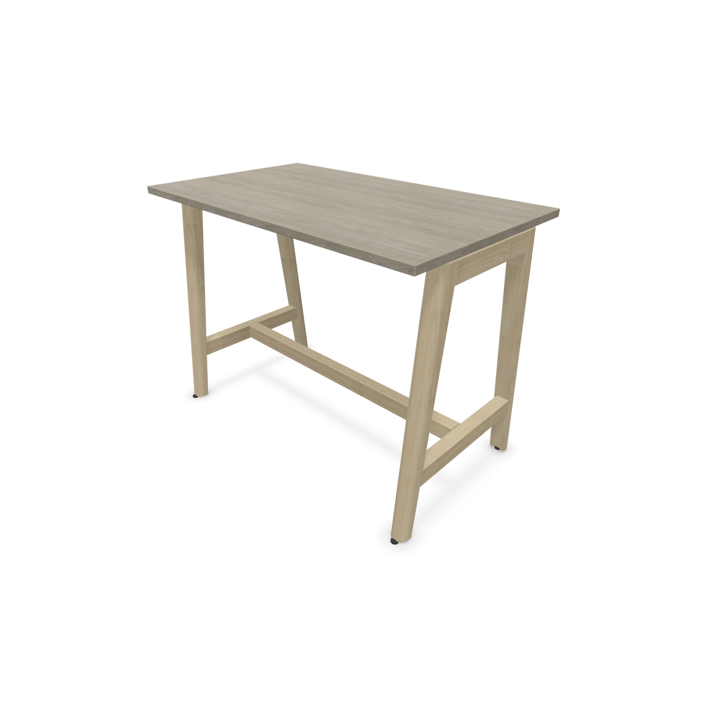 Narbutas Nova Wood Hochtisch 900mm hoch - 1200x700mm - Gestell Esche Natur - Tischplatte Holzdekor grau - 6020466