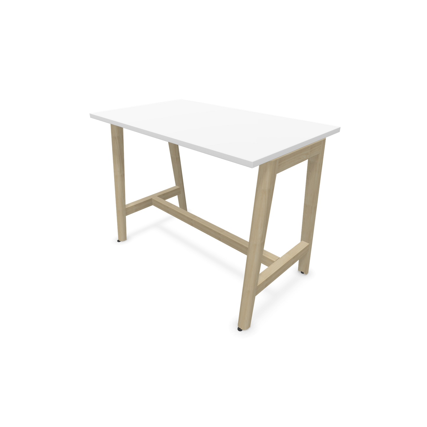 Narbutas Nova Wood Hochtisch 900mm hoch - 1200x700mm - Gestell Esche Natur - Tischplatte Weiss - 6020467