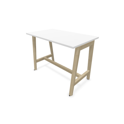 Narbutas Nova Wood Hochtisch 900mm hoch - 1200x700mm - Gestell Esche Natur - Tischplatte Weiss - 6020467