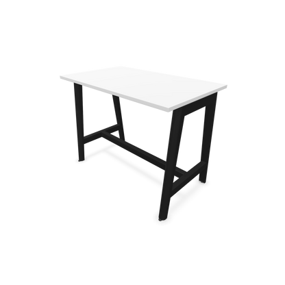 Narbutas Nova Wood Hochtisch 900mm hoch - 1200x700mm - Gestell Esche Schwarz - Tischplatte Weiss - 6020476