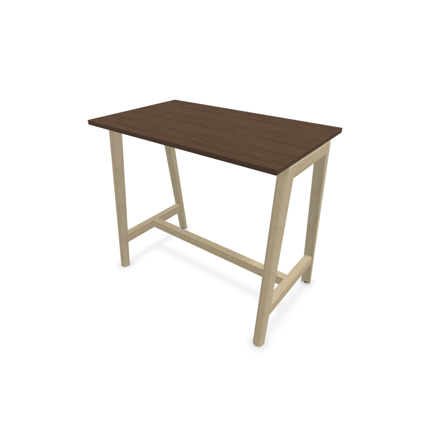 Narbutas Nova Wood Hochtisch 1050mm hoch - 1200x700mm - Gestell Esche Natur - Tischplatte Nussbaumdekor dunkel - 6020483