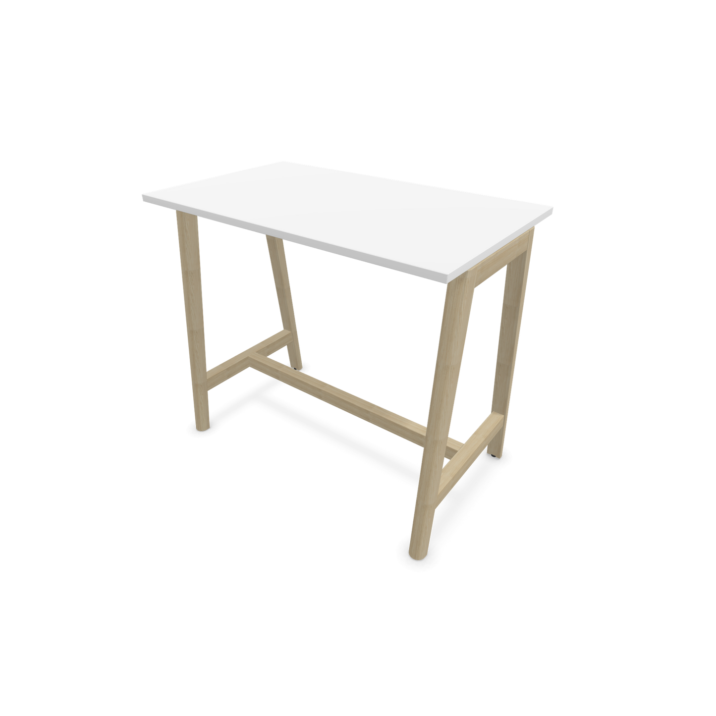 Narbutas Nova Wood Hochtisch 1050mm hoch - 1200x700mm - Gestell Esche Natur - Tischplatte Weiss - 6020485