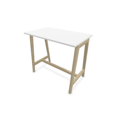Narbutas Nova Wood Hochtisch 1050mm hoch - 1200x700mm - Gestell Esche Natur - Tischplatte Weiss - 6020485