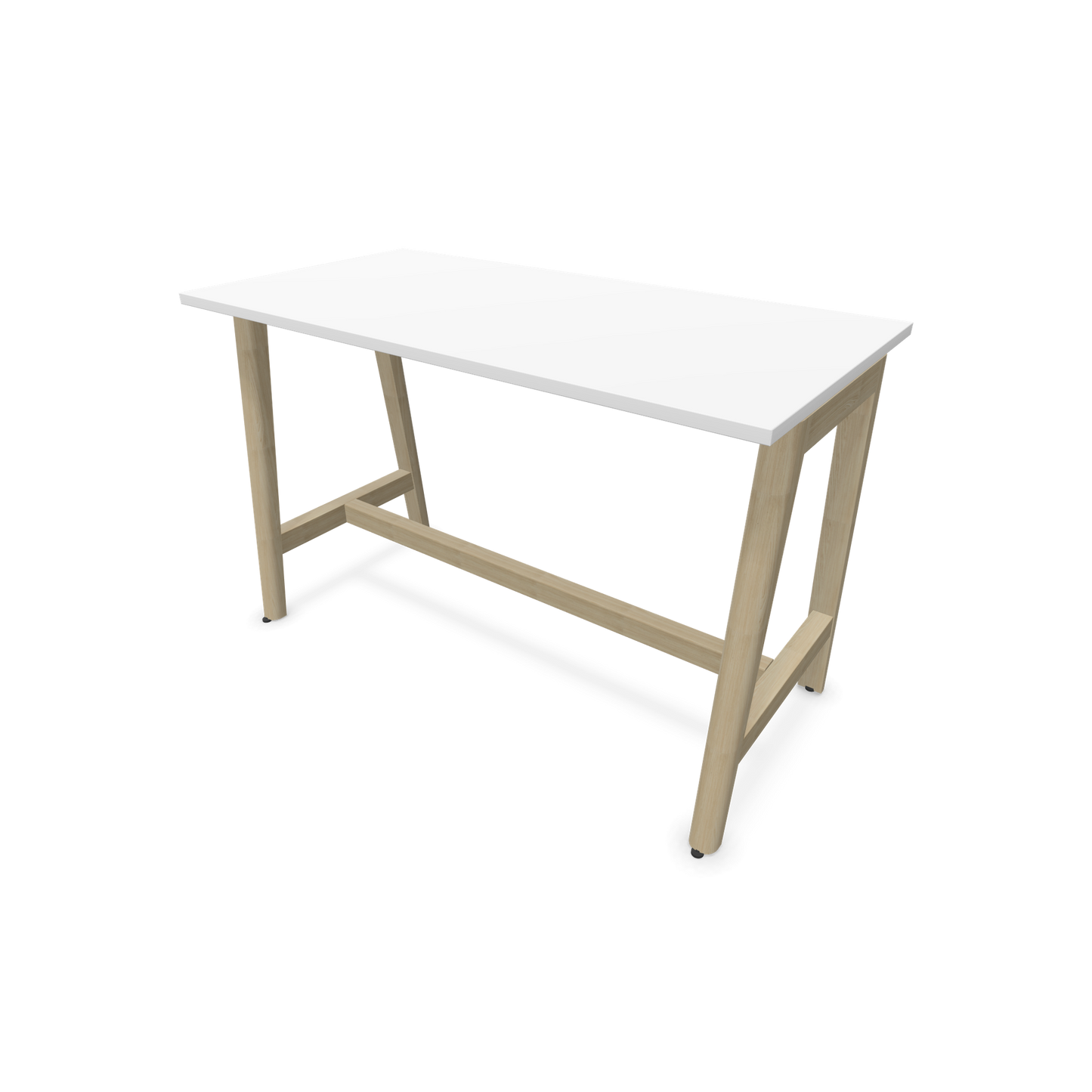 Narbutas Nova Wood Hochtisch 900mm hoch - 1400x700mm - Gestell Esche Natur - Tischplatte Weiss - 6020503