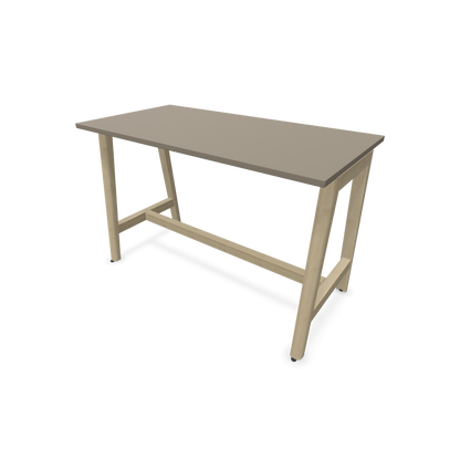 Narbutas Nova Wood Hochtisch 900mm hoch - 1400x700mm - Gestell Esche Natur - Tischplatte Cubanitgrau - 6020498