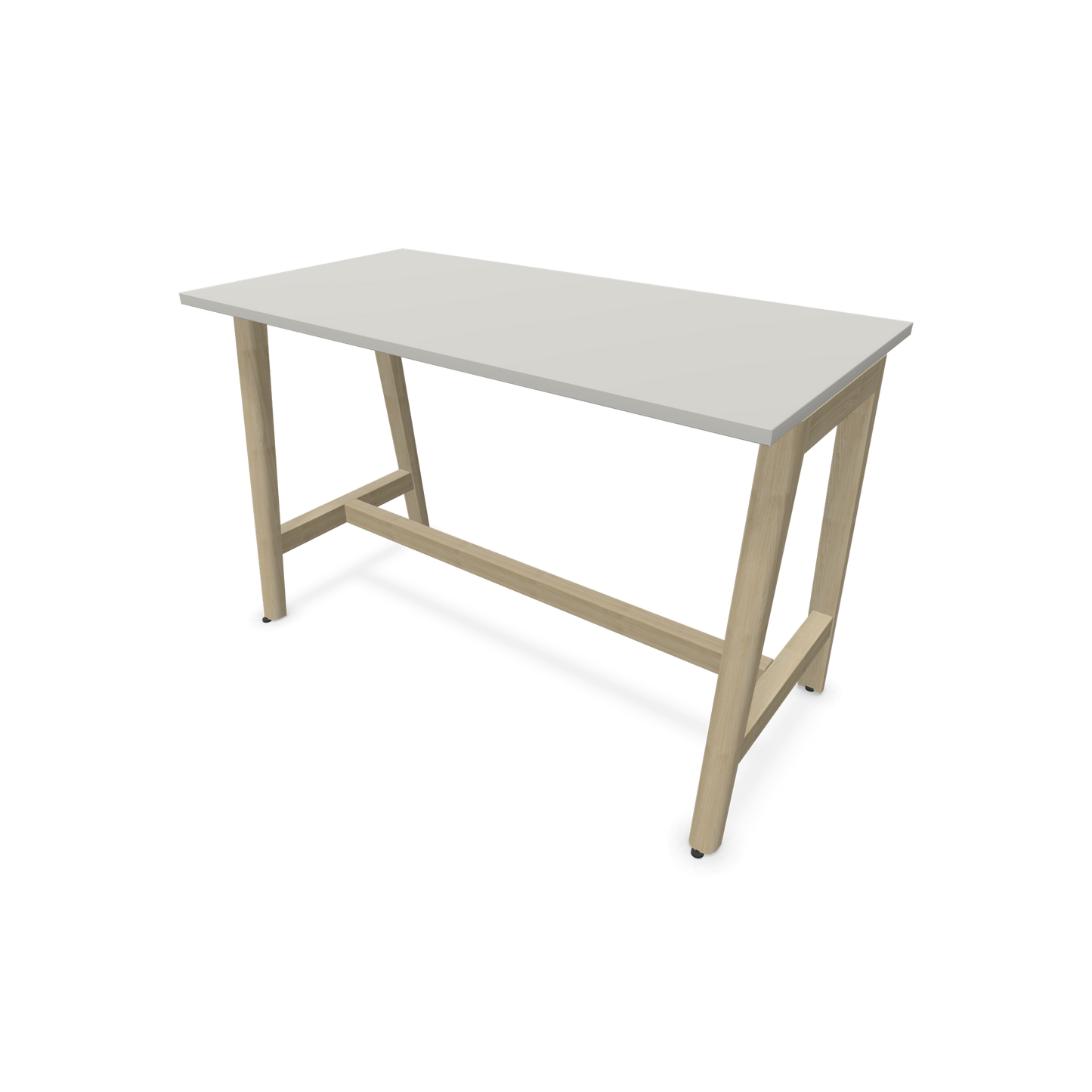 Narbutas Nova Wood Hochtisch 900mm hoch - 1400x700mm - Gestell Esche Natur - Tischplatte Perlgrau - 6020506
