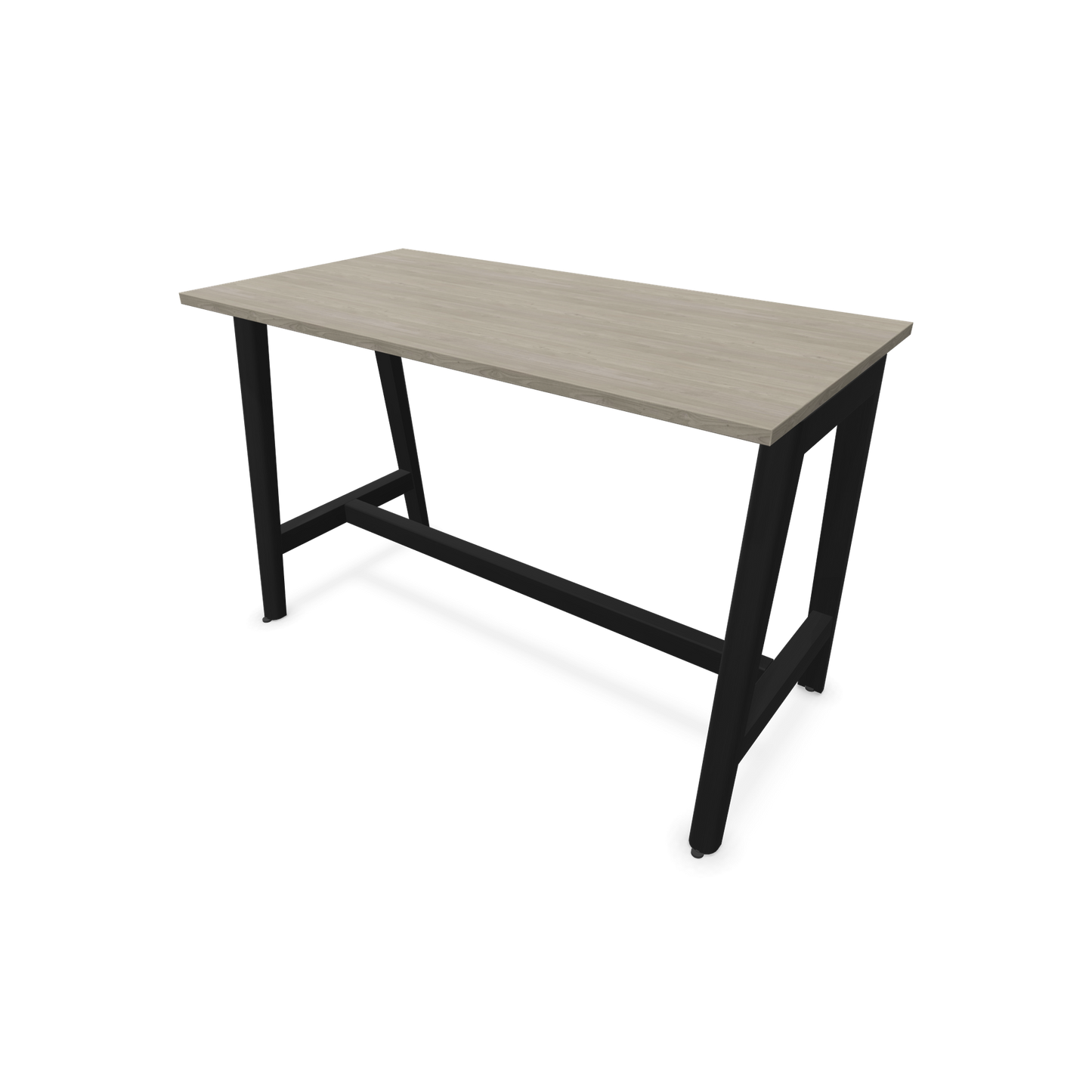 Narbutas Nova Wood Hochtisch 900mm hoch - 1400x700mm - Gestell Esche Schwarz - Tischplatte Holzdekor grau - 6020511