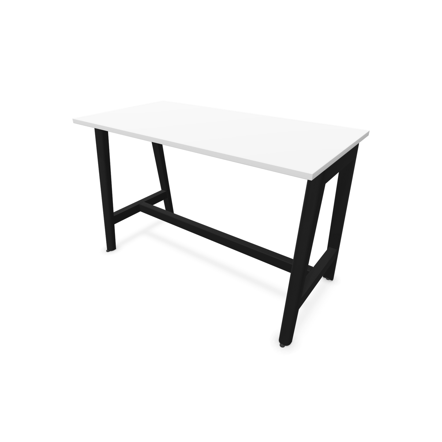 Narbutas Nova Wood Hochtisch 900mm hoch - 1400x700mm - Gestell Esche Schwarz - Tischplatte Weiss - 6020512
