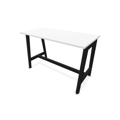 Narbutas Nova Wood Hochtisch 900mm hoch - 1400x700mm - Gestell Esche Schwarz - Tischplatte Weiss - 6020512