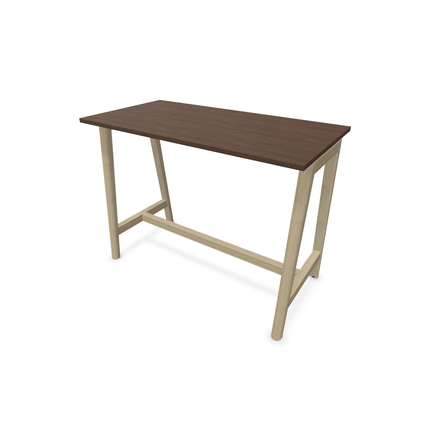 Narbutas Nova Wood Hochtisch 1050mm hoch - 1400x700mm - Gestell Esche Natur - Tischplatte Nussbaumdekor dunkel - 6020519