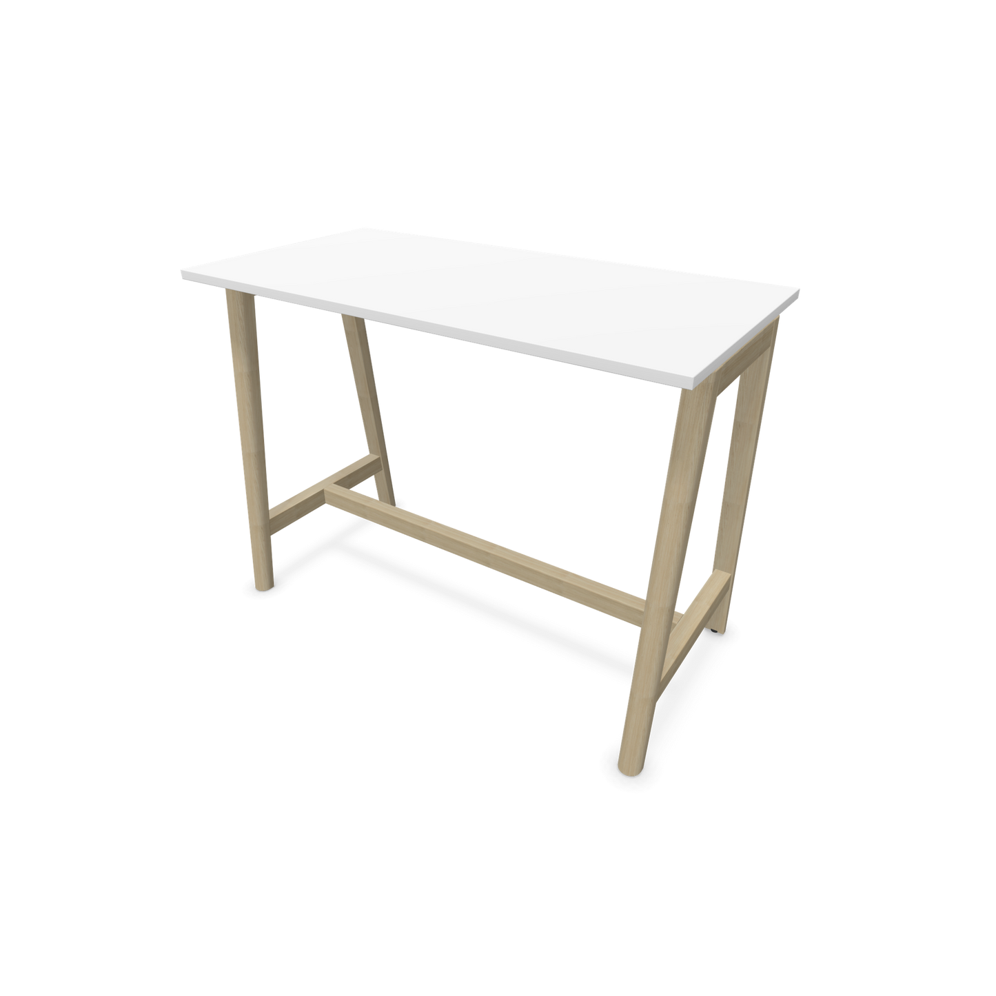 Narbutas Nova Wood Hochtisch 1050mm hoch - 1400x700mm - Gestell Esche Natur - Tischplatte Weiss - 6020521